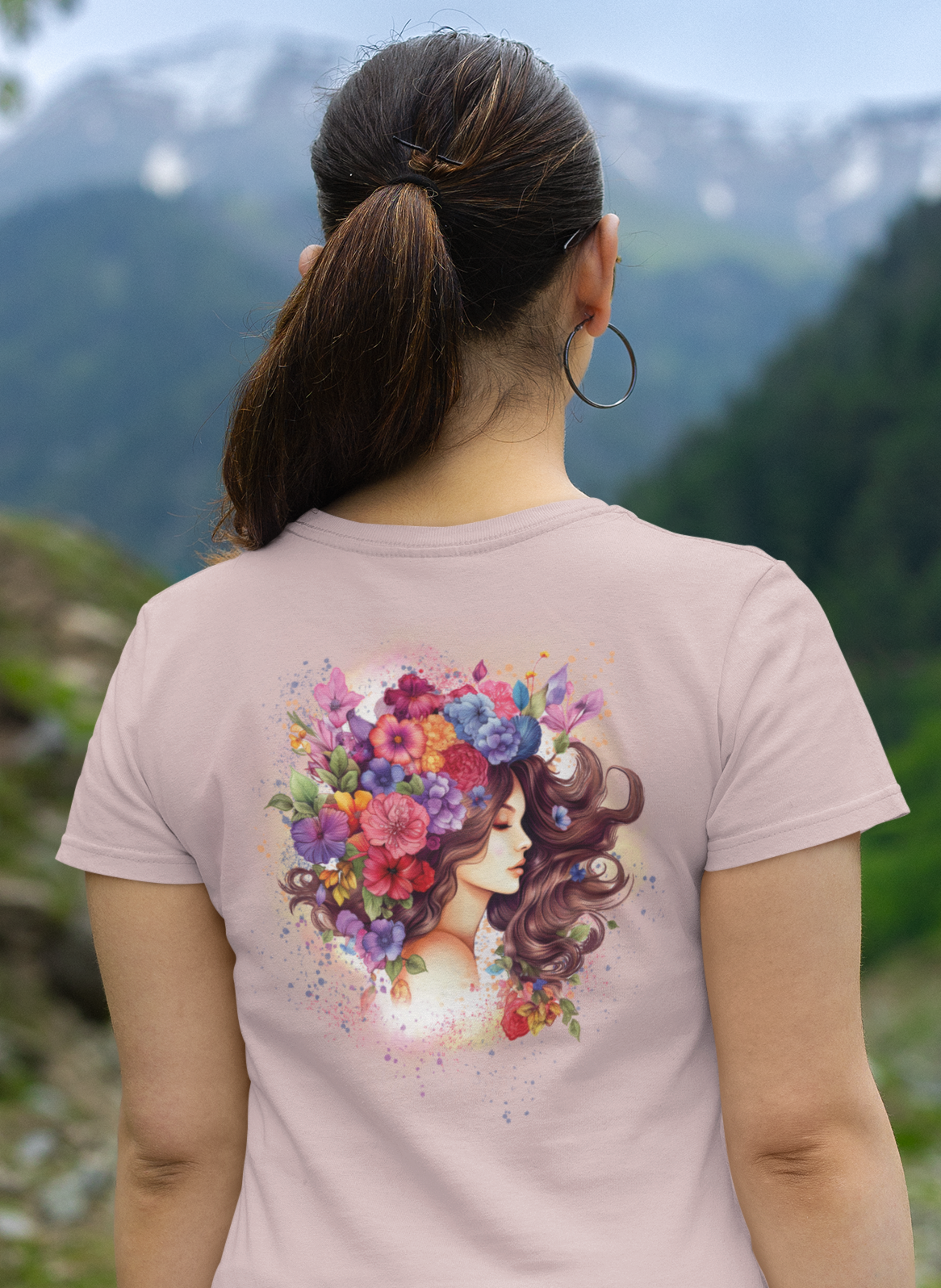 Flower Princess (back motif) - Women's Premium Shirt