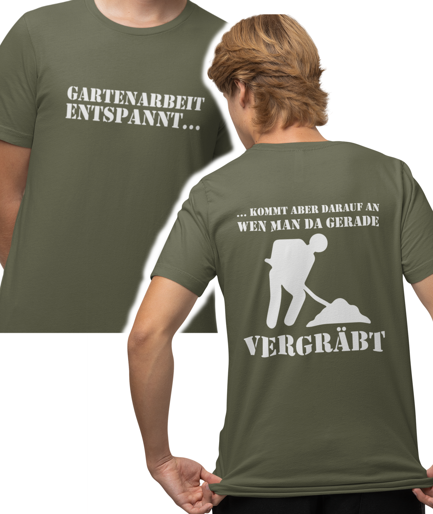 Gartenarbeit entspannt (Front- & Rückendruck) - Herren Shirt - PflanzenFan