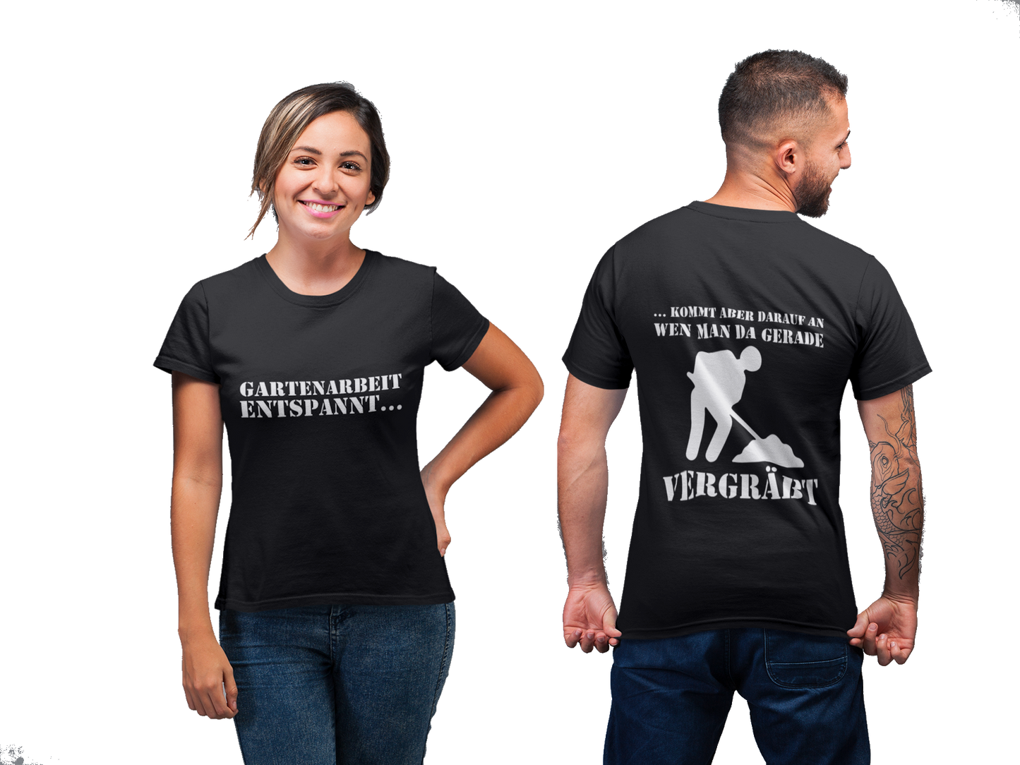 Gartenarbeit entspannt (Front- & Rückendruck) - Unisex Shirt