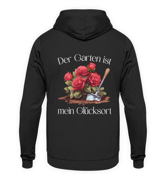 Der Garten ist mein Glücksort - Rückenaufdruck - Unisex Hoodie - PflanzenFan