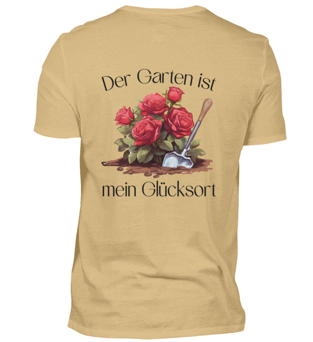 Der Garten ist mein Glücksort - Rückenaufdruck - Unisex Shirt - PflanzenFan