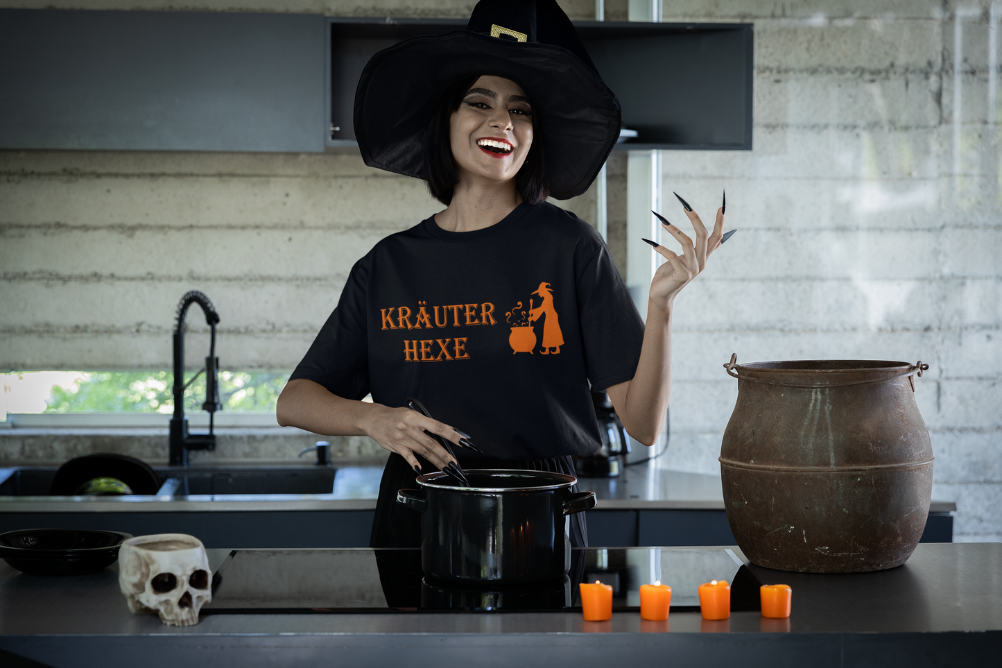 Kräuterhexe Groß - Damen Premium Shirt - PflanzenFan
