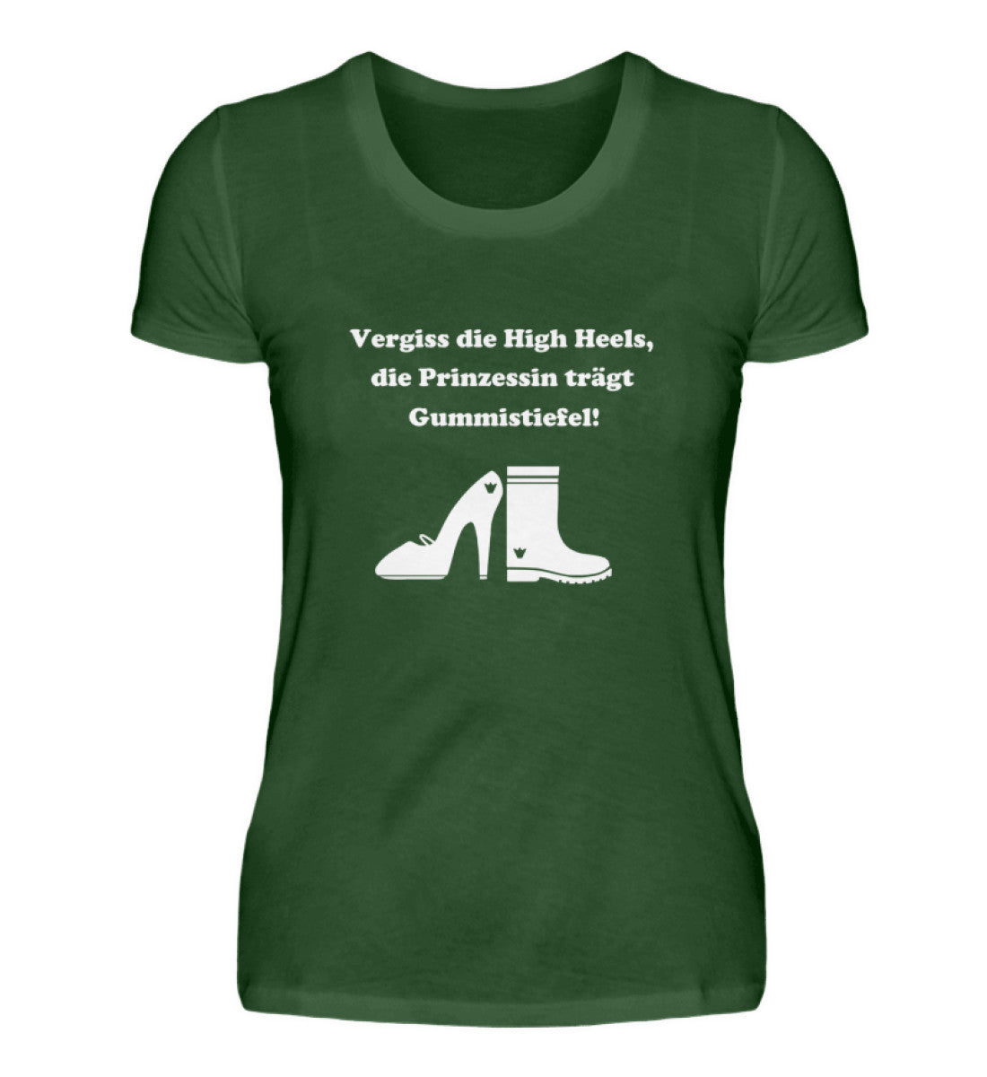 Vergiss die High Heels, die Prinzessin trägt Gummistiefel!  - Damen Premiumshirt