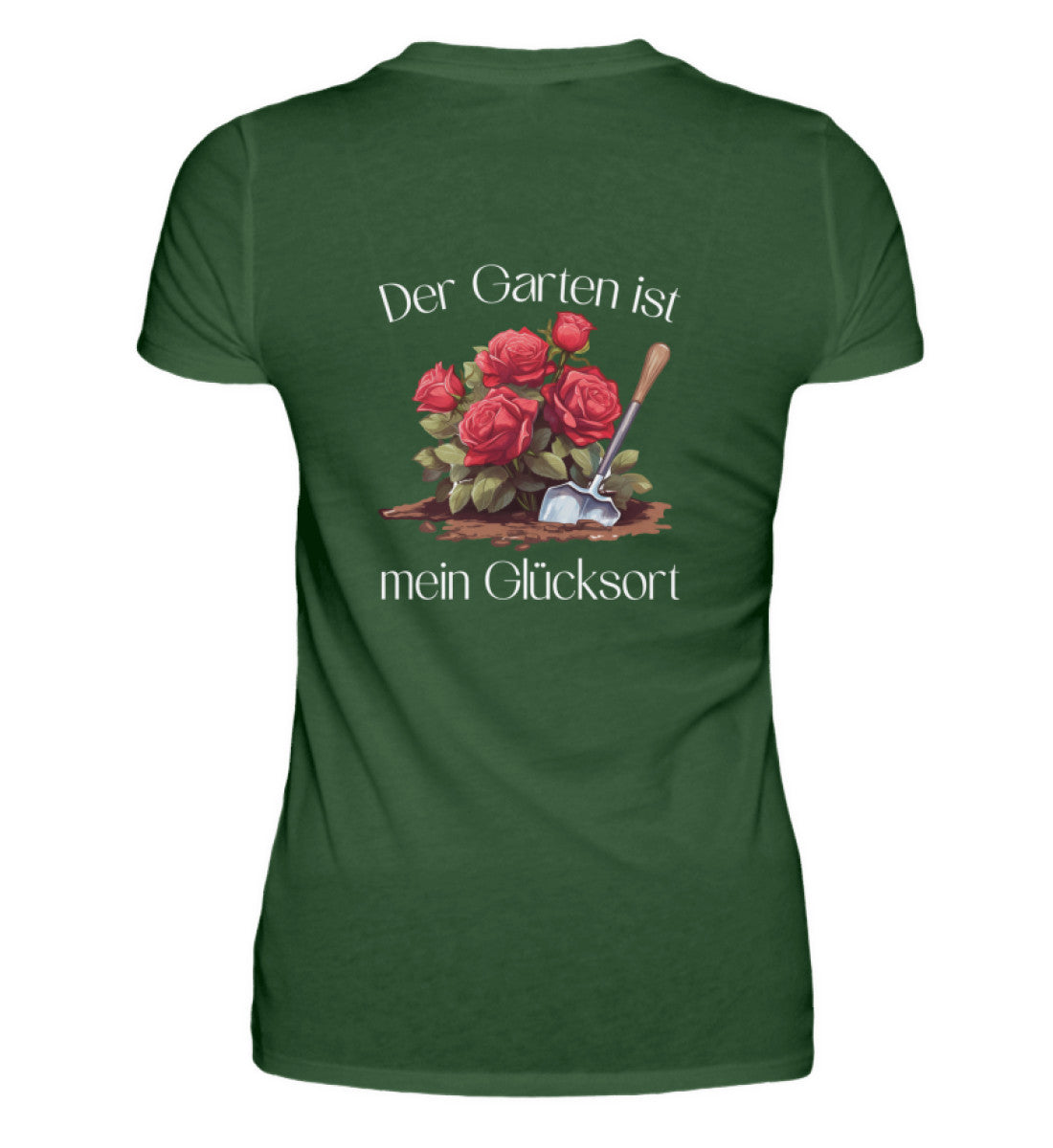 Der Garten ist mein Glücksort - (Rückenmotiv) - Damen Premium Shirt