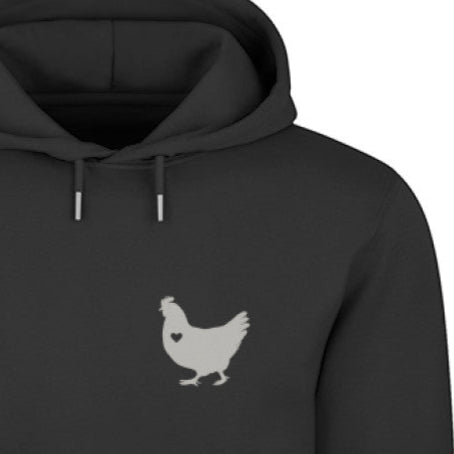 Hühnerliebe - Brusttaschendesign Unisex Organic Hoodie