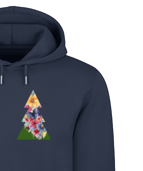 Weihnachtsbaum mit Blumen - Unisex Organic Hoodie