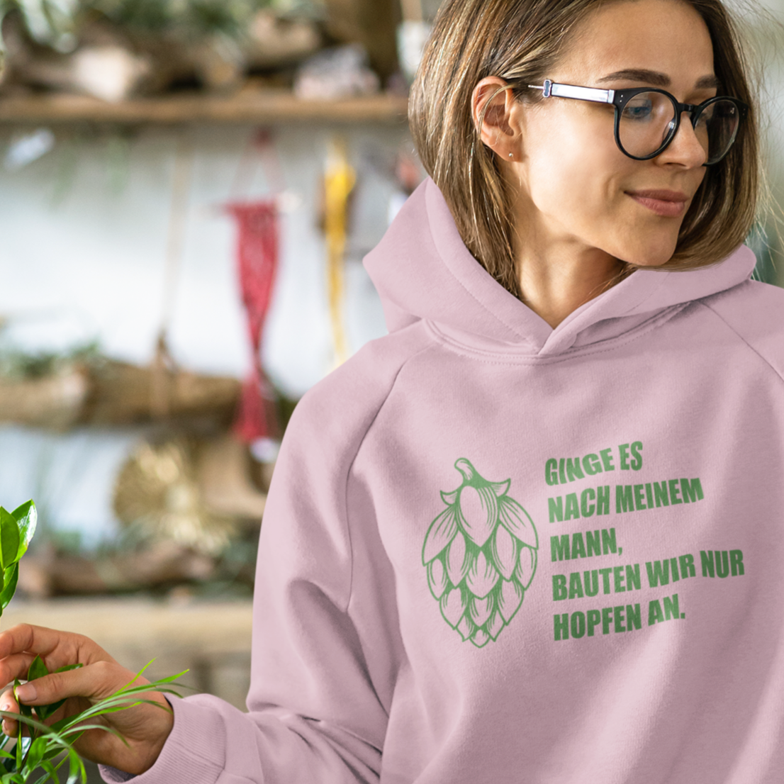 Ginge es nach meinem Mann, bauten wir nur Hopfen an. - Unisex Organic Hoodie