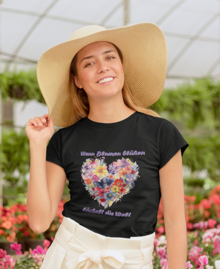Wenn Blumen blühen lächelt die Welt - Damen Premiumshirt