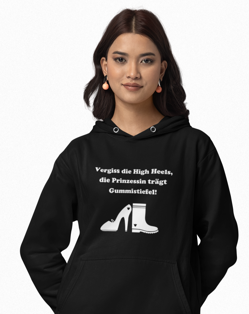 Vergiss die High Heels, die Prinzessin trägt Gummistiefel! - Organic Unisex Hoodie