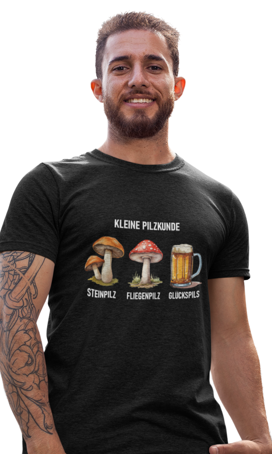 Kleine Pilzkunde: Steinpilz, Fliegenpilz, Glückspils - Unisex Shirt